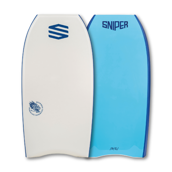 SNIPER BODYBOARDS SHENRON - ALL PURPOSE MODEL - IMPROVE SERIES WHITE AQUA BLUE