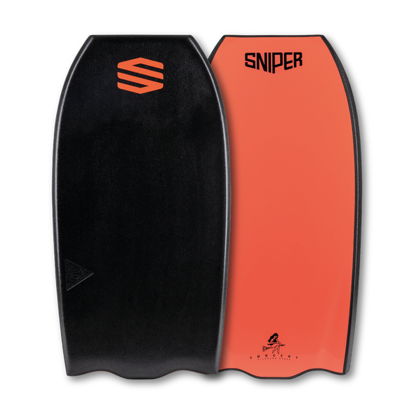 SNIPER BODYBOARDS SORCERY - COUNCIL ALL ROUND - ELITE SERIES BLACK FLURO RED