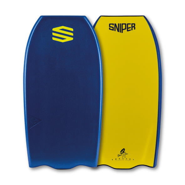 SNIPER BODYBOARDS SORCERY - COUNCIL ALL ROUND - ELITE SERIES DARK BLUE FLURO YELLOW