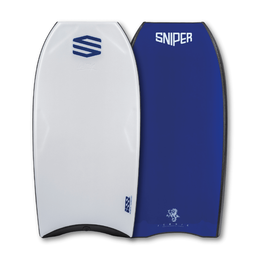 SNIPER BODYBOARDS ICONIC ISS - AMAURY LAVERNHE - ADVANCED PRO SERIES WHITE BLUE