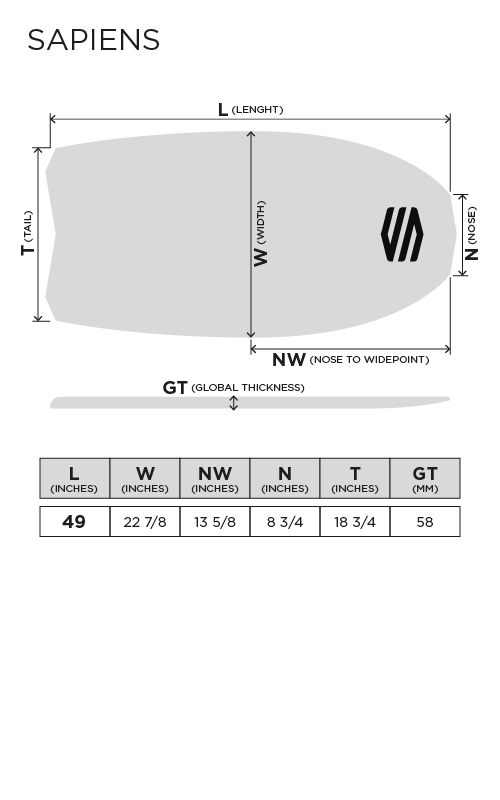 <tc>SAPIENS - STANDUP 49" Bodyboard</tc>